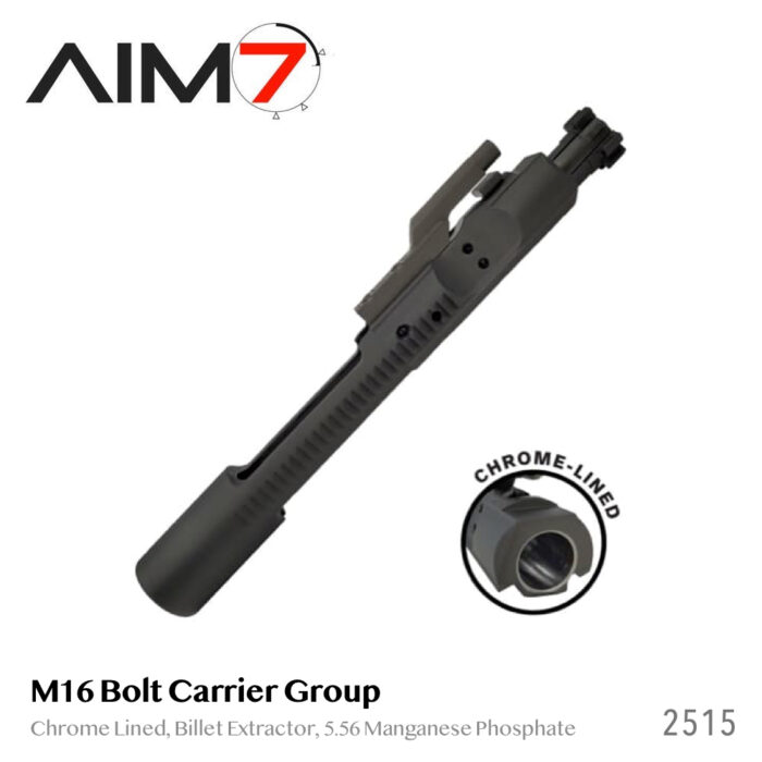 AIM7 M16 Bolt Carrier Group—Chrome-Lined, Billet Extractor