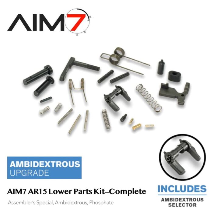 AIM7 AR15 Lower Parts Kit—Assembler's Special, Ambidextrous, Phosphate