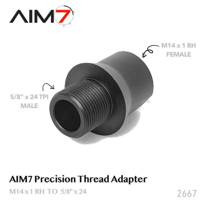 AIM7 Precision Thread Adapter – M14 x 1 RH to 5/8″ x 24 – 2667