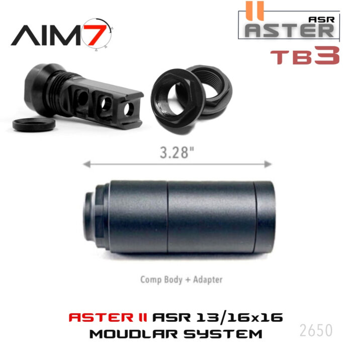 AIM7 ASTER Modular Comp Body + Breek Arms 2BO Double Port Muzzle Brake