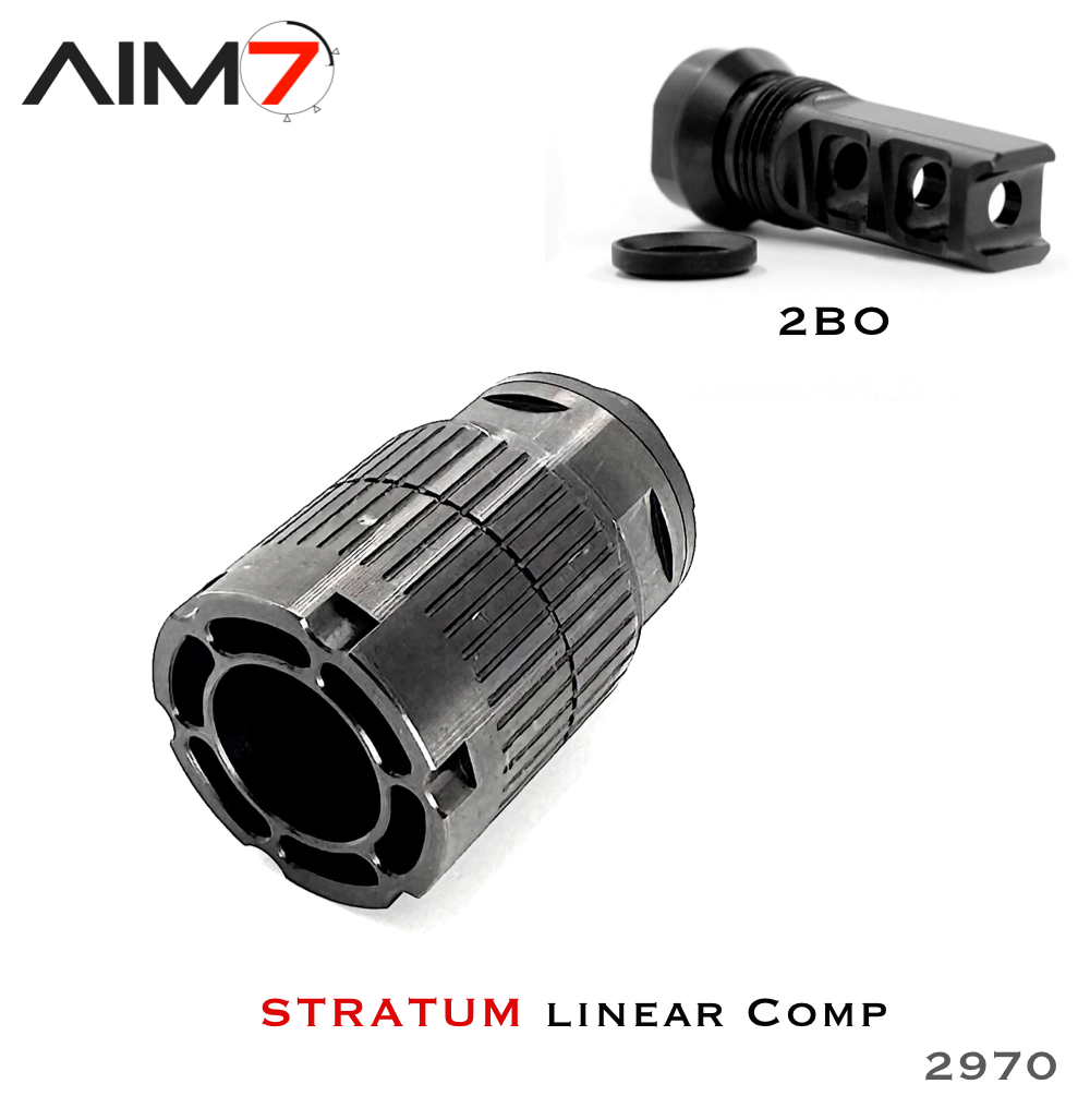 Aim7 ATOLL-S 60/20 Muzzle Brake Barrel Shroud – .223 Remington, Aluminum Black