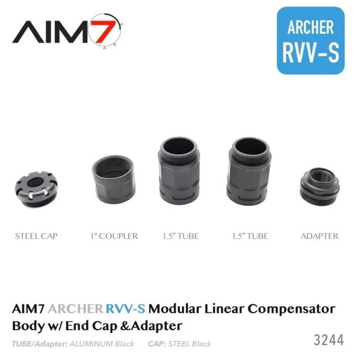 AIM7 ARCHER RVV-S Modular Linear Comp Multi 223, 30CAL, 9mm Black Aluminum Black (Copy) - Image 11