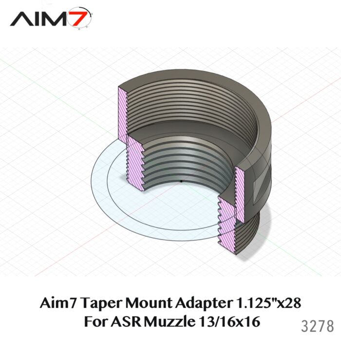 AIM7 APEX 2.0-Knurled Modular Comp ASR adapter OC 556/308/9mm/45ACP/30CAL - Image 13