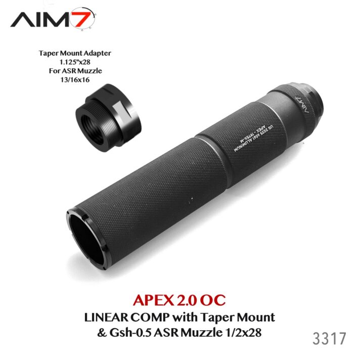 AIM7 APEX 2.0-Knurled Modular Comp ASR adapter OC 556/308/9mm/45ACP/30CAL
