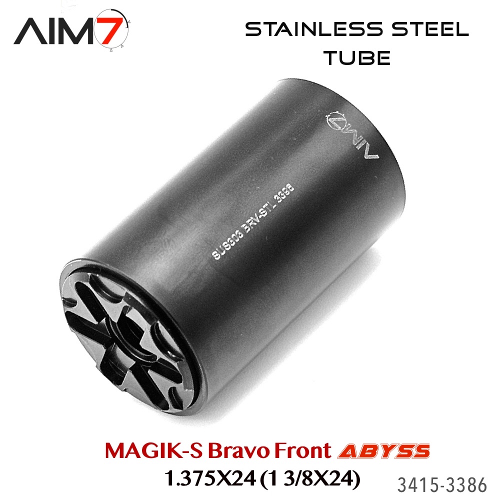 AIM7 MAGIK-S Stainless Steel & Abyss — Bravo Front Cap (1.375×24) — Deep-Insert - Image 12