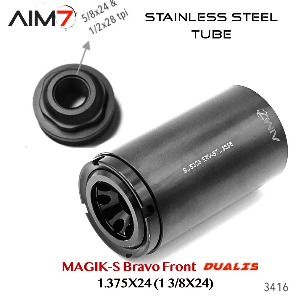 AIM7 MAGIK-S Stainless Steel & DUALIS+ Adapter Bravo Cap (1.375×24) - Image 4