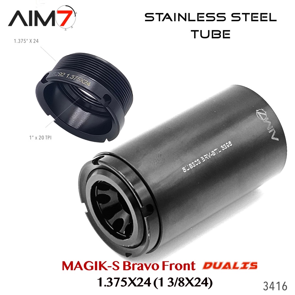 AIM7 MAGIK-S Stainless Steel & DUALIS+ Adapter Bravo Cap (1.375×24) - Image 2