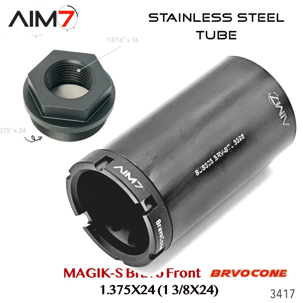 AIM7 MAGIK-S Stainless Steel & BRAVOCONE— Bravo Front Cap (1.375×24) - Image 8