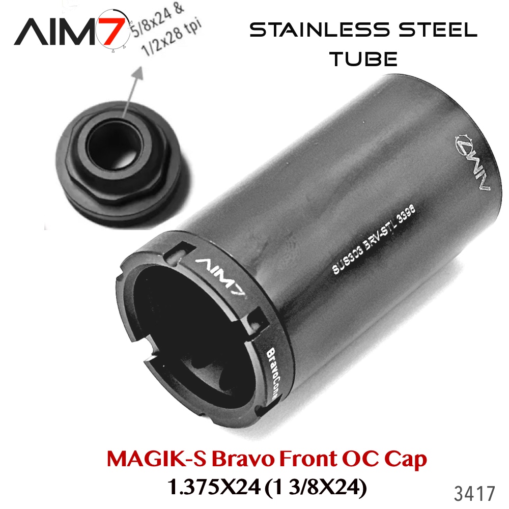 AIM7 MAGIK-S Stainless Steel & BRAVOCONE— Bravo Front Cap (1.375×24) - Image 2