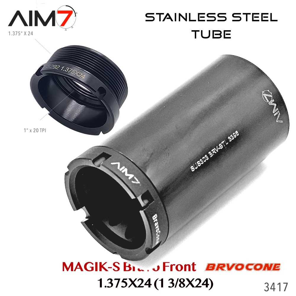 AIM7 MAGIK-S Stainless Steel & BRAVOCONE— Bravo Front Cap (1.375×24) - Image 10